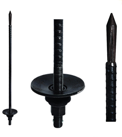 Âncora de rosca com extremidade afiada